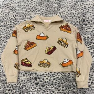 NWOT Medium Cropped Sparkle Pie Sweatshirt